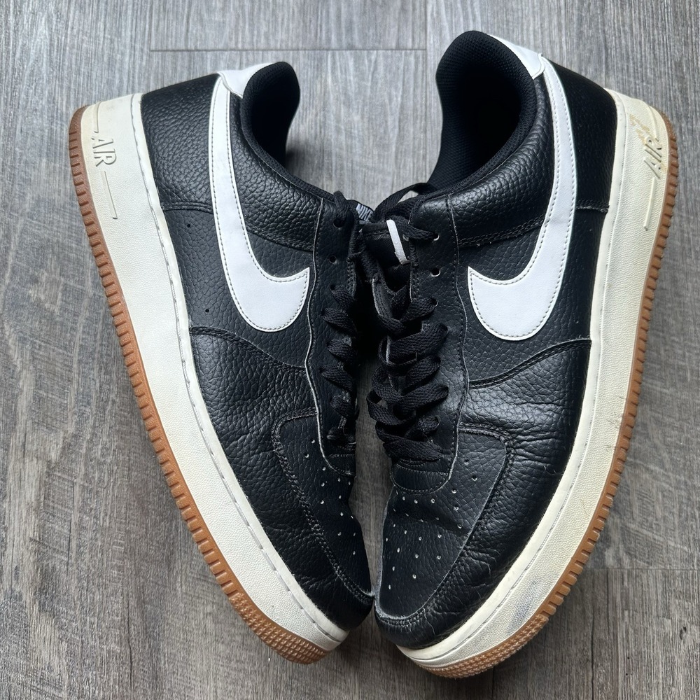 Nike Air Force 1 Low Black White Gum Sole Mens Sneakers Size 13